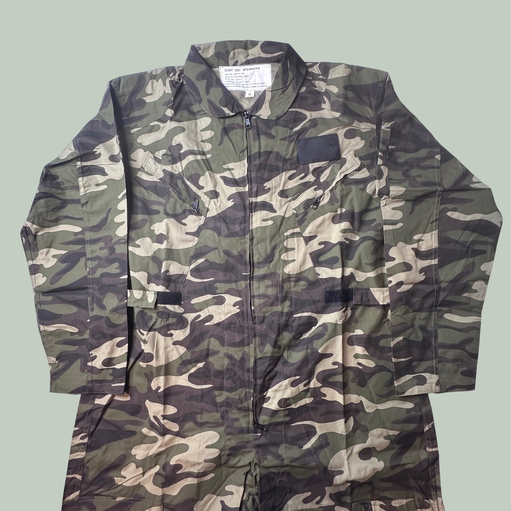 Flight Suit Mens XL Intermediate Green Camouflage Tactical Coverall
